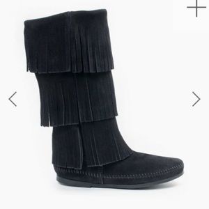Black 3 Tier Minnetonka Booties